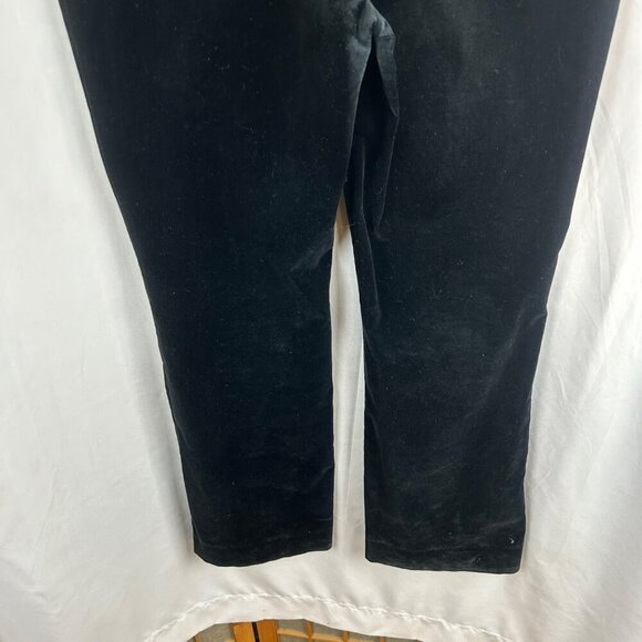 Escada Sport Velvet Straight Leg Pants Women 42 12 Large Black Classic Holiday - Picture 6 of 9